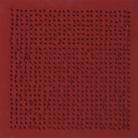 Bernard Aubertin, Tableau clous, 1970, acrilico e chiodi su tavola, cm....