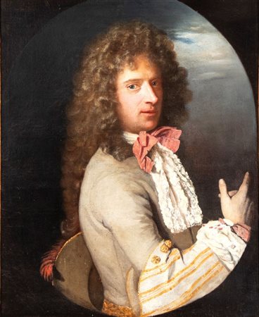  
Ritratto di gentiluomo con parrucca Francia, fine XVII - inizi XVIII secolo
 Altezza x larghezza con cornice: 89 x 75 cm