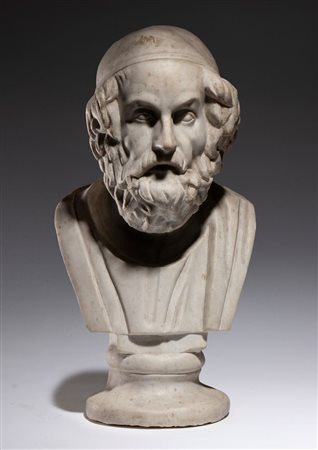  
Busto di filosofo Greco (Omero?) in marmo bianco XVIII secolo
 Altezza x larghezza x profondità: 70 x 40 x 35 cm