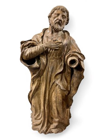  
Statua in terracotta raffigurante San Giuseppe Italia, XVII secolo
 Altezza x larghezza x profondità: 51 x 27 x 24 cm