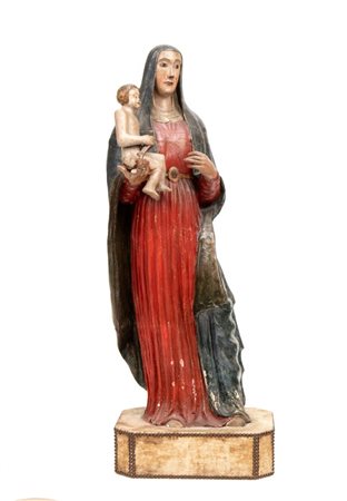  
Scultura policroma in terracotta  Europa Meridionale, XIX secolo
 Altezza x larghezza x profondità: 120 x 45 x 33 cm.