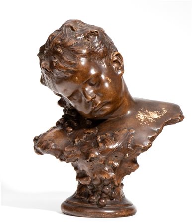 FRIEDRICH GOLDSCHEIDER (1845 - 1897) 
Busto in terracotta Austria, XIX secolo
 Altezza x larghezza x profondità: 43 x 35 x 20 cm.
