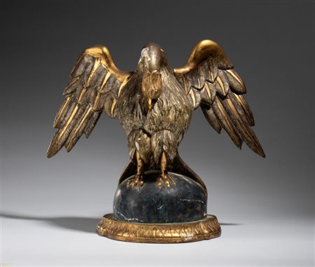  
Scultura in legno intagliato e dorato  Francia, fine XVIII-inizio XIX secolo
 Altezza x larghezza x profondità: 32 x 37 x 16 cm