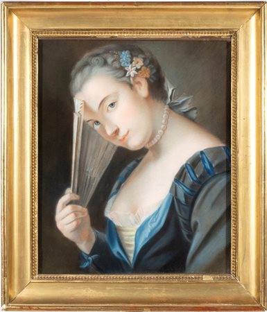  
Ritratto femminile con ventaglio XIX secolo
 Altezza x larghezza: 59 x 50 cm