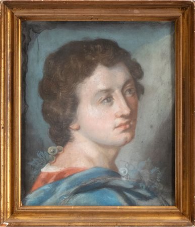 Artista italiano, XVIII - XIX secolo  
Testa di giovane 
Pastello su carta riportato su tela  Altezza x larghezza: 34,5 x 28,5 cm.