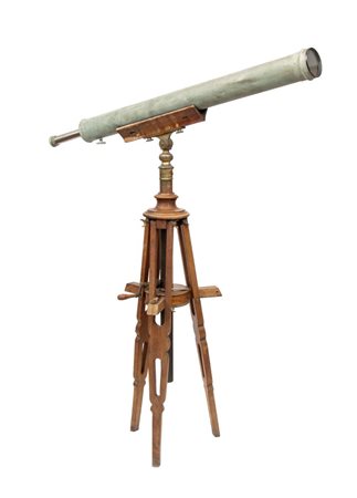 
Cannocchiale astronomico con base firmato Salmoiraghi Milano Fine XIX secolo- inizio XX secolo
 Altezza x diametro: 175 x 40 cm