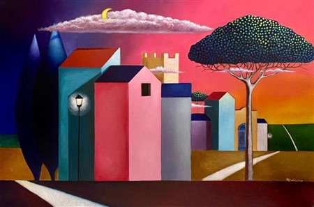 MARIA CARMEN SALIS, Landscape with moon, 2026