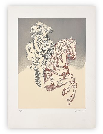 GIORGIO DE CHIRICO (1888-1978) - Paggio a cavallo, 1972