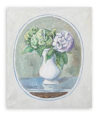 CRISTOFORO DE AMICIS (1902-1987) - Ortensie nell'ovale