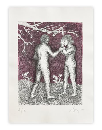 ENRICO BAJ (1927-2003) - Paradiso Perduto: disperazione e preghiere, 1986