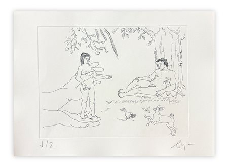 ENRICO BAJ (1927-2003) - Paradiso Perduto: apparizione di Eva, 1986