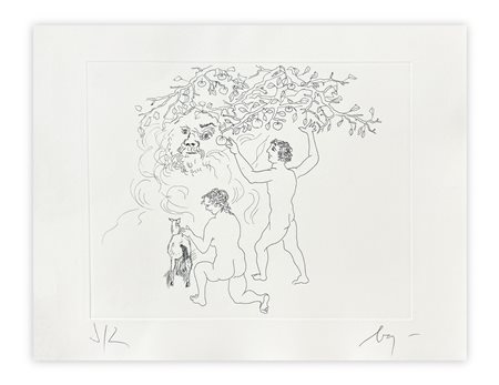 ENRICO BAJ (1927-2003) - Paradiso Perduto: non è bene essere solo, 1986