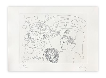 ENRICO BAJ (1927-2003) - Paradiso Perduto: il movimento dei pianeti, 1986