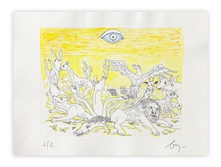 ENRICO BAJ (1927-2003) - Paradiso Perduto: come le fiere emersero, 1986