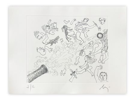 ENRICO BAJ (1927-2003) - Paradiso Perduto: guerra in cielo, 1, 1986