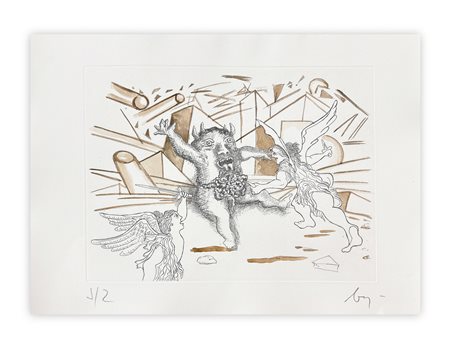 ENRICO BAJ (1927-2003) - Paradiso Perduto: Moloch sconfitto, 1986