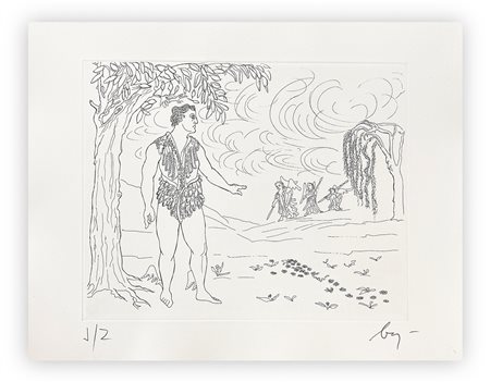 ENRICO BAJ (1927-2003) - Paradiso Perduto: Raffaele nell'Eden, 1986