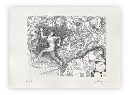 ENRICO BAJ (1927-2003) - Paradiso Perduto: figure d'aria, 1986