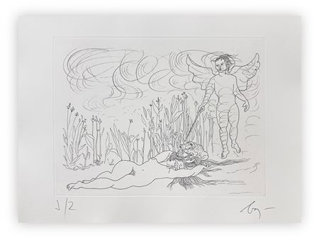 ENRICO BAJ (1927-2003) - Paradiso Perduto: Satana in forma di rospo, 1986