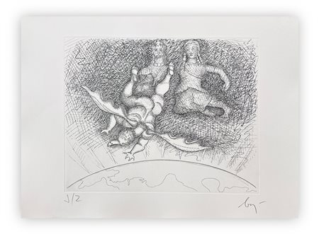 ENRICO BAJ (1927-2003) - Paradiso Perduto: in vista della terra, 1986