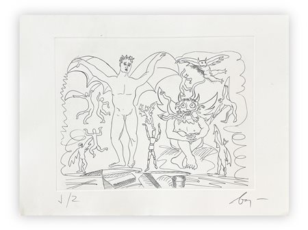 ENRICO BAJ (1927-2003) - Paradiso Perduto: Satana e Belzebù, 1986