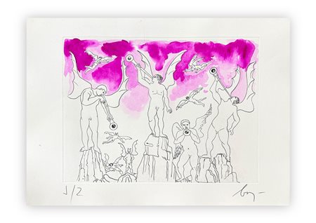 ENRICO BAJ (1927-2003) - Paradiso Perduto: Pandemonium, 1986