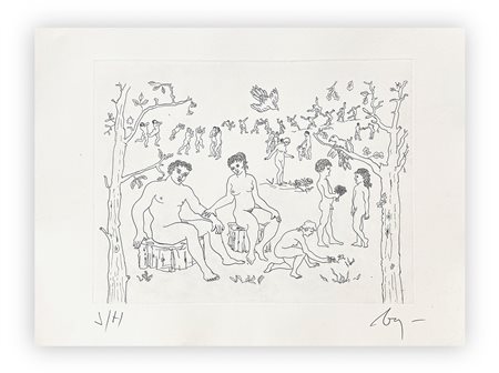 ENRICO BAJ (1927-2003) - Paradiso Perduto: il nuovo mondo, 1986