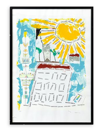 MARIO SCHIFANO (1934-1998) - U.P.I. - Assemblea Generale, 1995