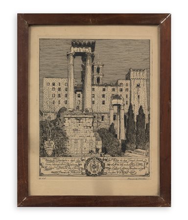 BENVENUTO DISERTORI (1887-1969) - Veduta del Campidoglio, 1918