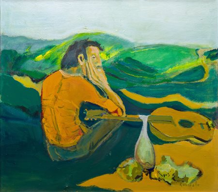 Oscar Romanello (1954)
L’amico Mario a Serra S. Abbondio; sul verso Ritratto maschile