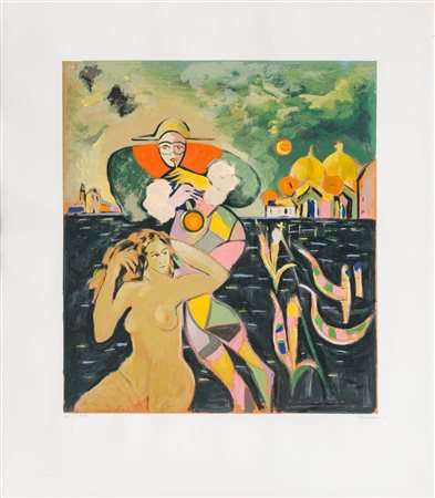 Roberto Poloni (1938)
Venezia con figure in maschera