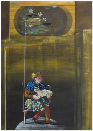 Luigi Rincicotti (1941 - 2024)
Arlecchino con gatto, 1984