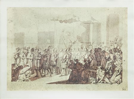 Produzione moderna (XX secolo)
Riproduzione di un disegno con una scena storica