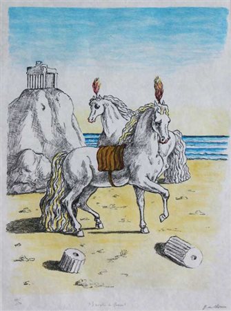 Giorgio DE CHIRICO Volos, 1888 - Roma, 1978 I cavalli di Perseo, 1972...
