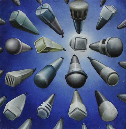 Santolo DE LUCA 1960 L’Annunciazione olio su cartone sagomato cm 35x35