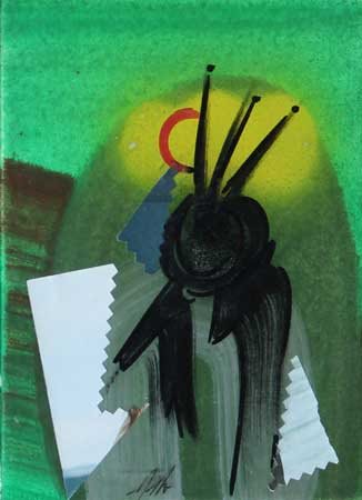 Sergio DANGELO Milano, 1932 Senza titolo tecnica mista su tela cm 18x13...