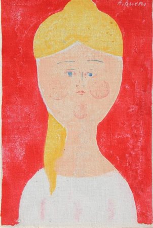 Antonio BUENO Berlino, 1918 - Firenze, 1984 Volto di ragazza olio su tela...