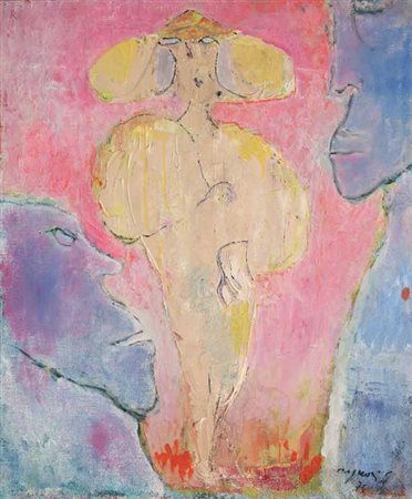 Franco ROGNONI Milano, 1913 - Milano, 1999 Bonsoir Madame, 1970 olio su tela...