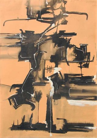 Gianni BERTINI Pisa, 1922 - Normandia, 2010 Senza titolo, anni '50 tecnica...