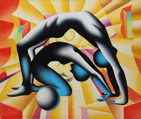 Mark KOSTABI Los Angeles, 1960 Outward bound, 2010 olio su tela cm 25x30...