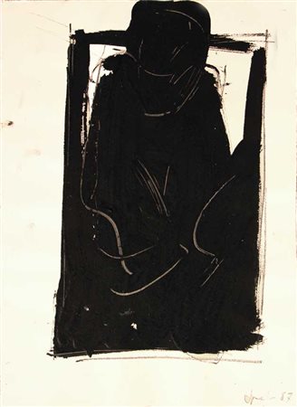 Giuseppe SPAGNULO Grottaglie, 1936 Senza titolo, 1987 tecnica mista su carta...