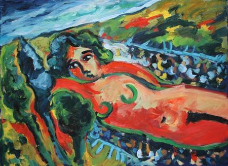 Mimmo GERMANÀ Catania, 1944 - Busto Arsizio, 1992 Nudo, 1989 olio su tela cm...