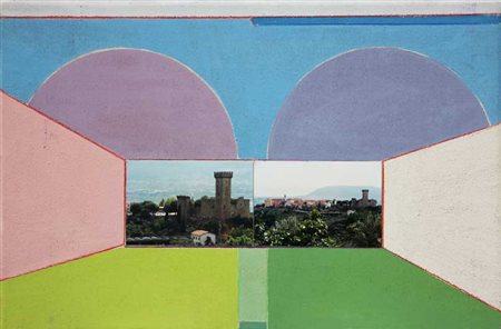Renato MAMBOR Roma, 1936 Le due torri, 2005 tecnica mista su tela riportata...