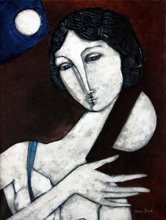 Bruno LANDI Roma, 1941 Ritratto, 2002 olio su tela cm 80x60 Autentica...