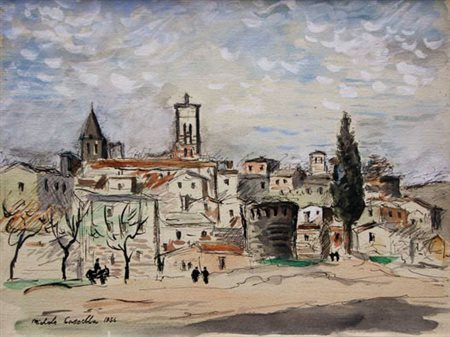 Michele CASCELLA Ortona, 1982 - Milano, 1989 Paesaggio, 1956 china e...