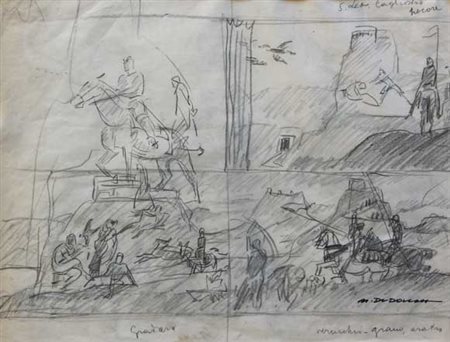 Marcello DUDOVICH Trieste, 1878 - Milano, 1962 Quattro sezioni con cavalieri...