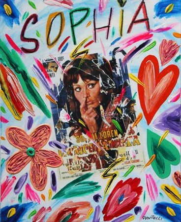 Bruno DONZELLI Napoli, 1941 Sophia tecnica mista su tela cm 50x40 Autentica...