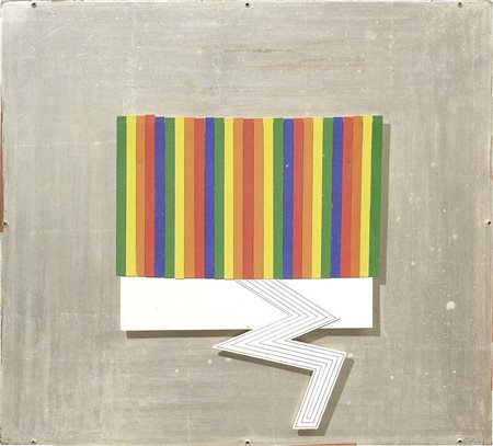 Lucio Del Pezzo, Napoli 1933, Scala cromatica multipla, 1966, Tecnica mista e...