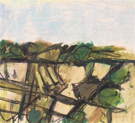 Ennio Morlotti, Lecco 1910 - Milano 1992, Rocce, Pastello su carta, cm....