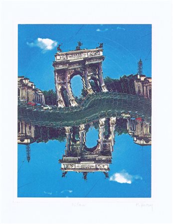 Pol Bury, Haine-Saint-Pierre 1922 - 2005, Milan, Collage su base litografica...